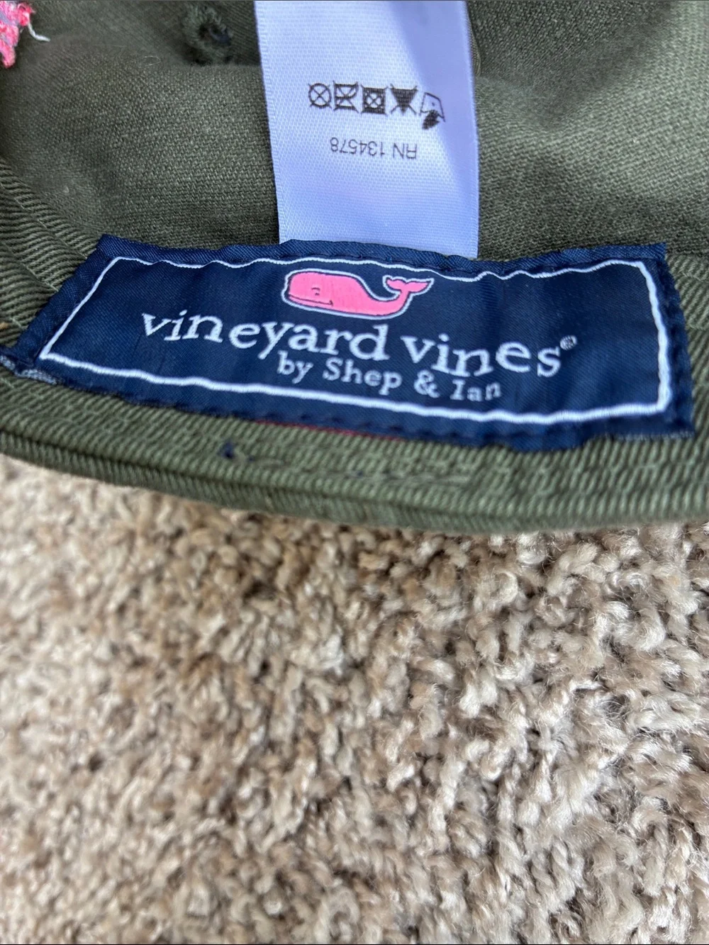 Vineyard Vines Olive Gray Strapback Cap